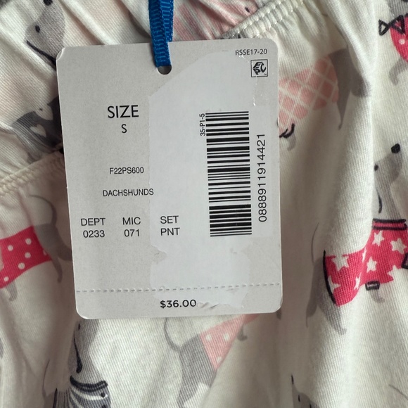 NWT Sleep Sense Pink Dachshund Pajama Pants Sz S - Picture 6 of 7